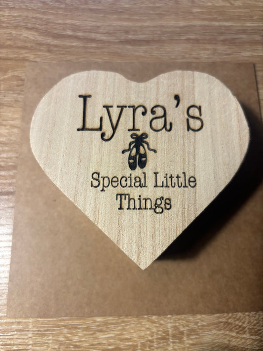 Personalised wooden HEART keepsake boxes