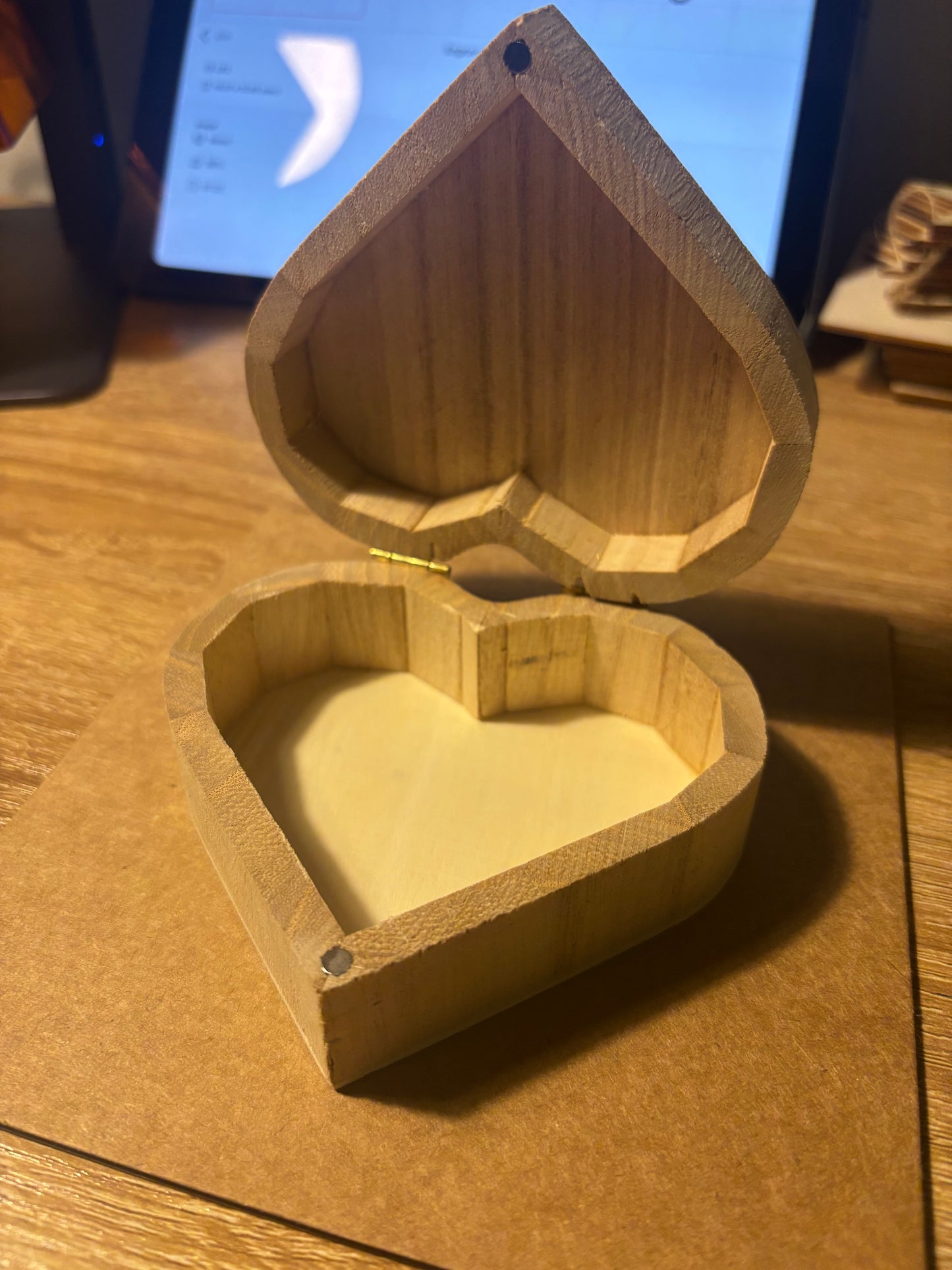 Personalised wooden HEART keepsake boxes