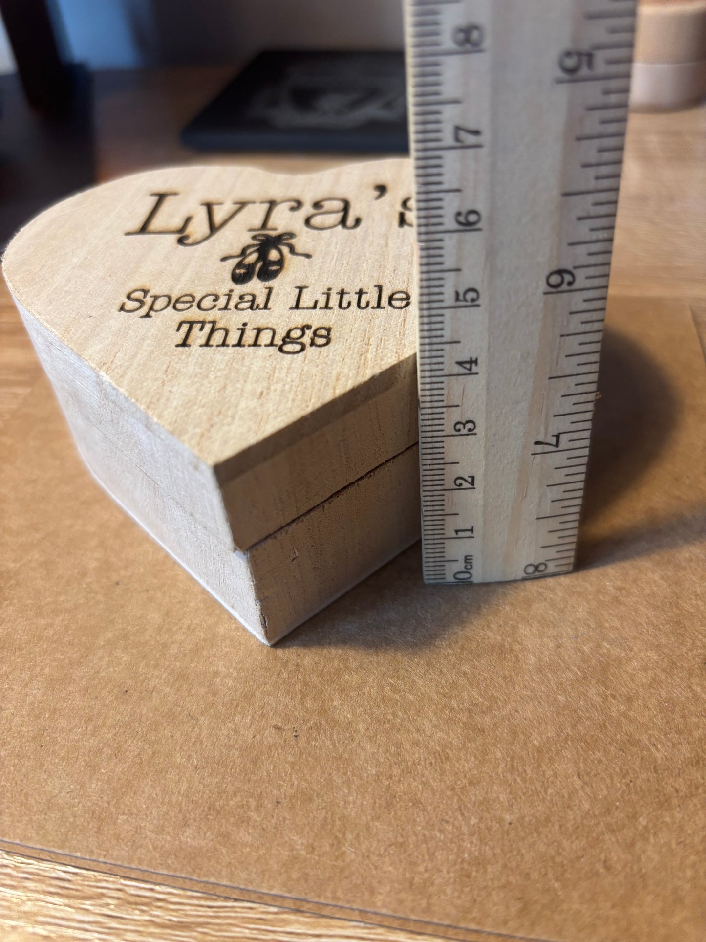 Personalised wooden HEART keepsake boxes